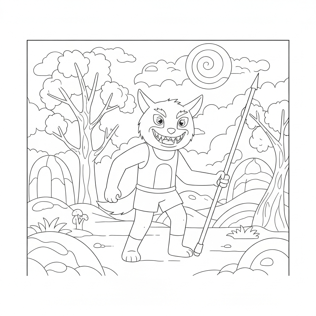 werewolf pattern coloring page