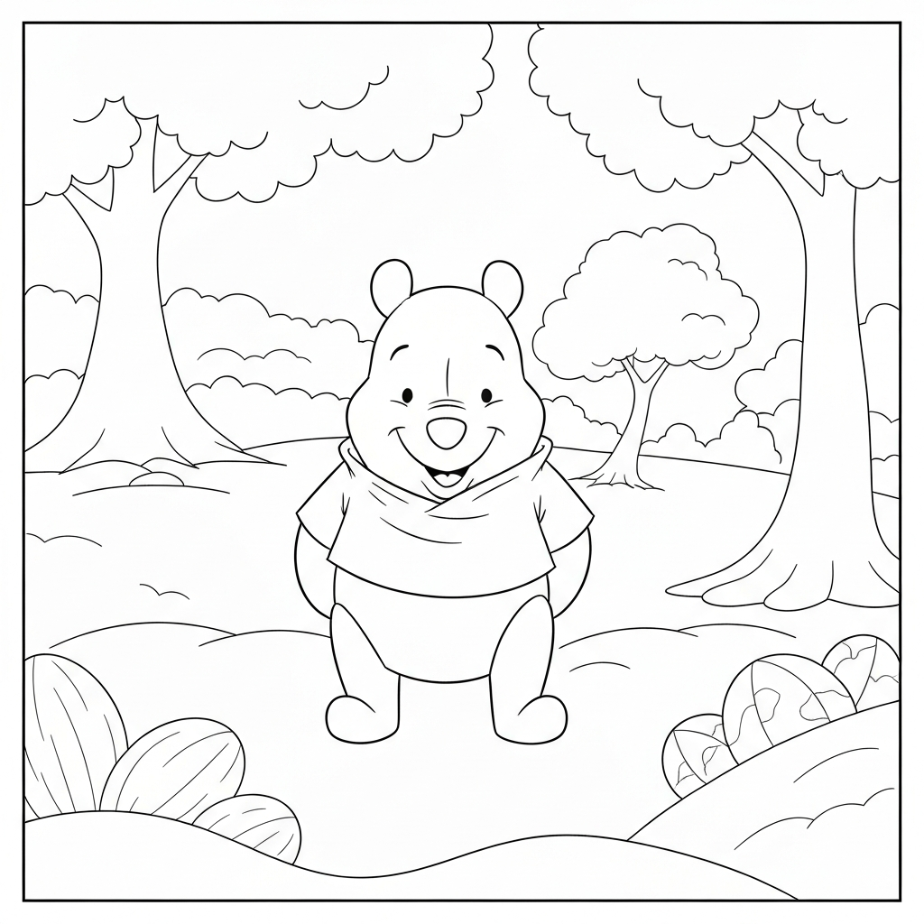 winnie the pooh karakterleri aksiyon boyama sayfası