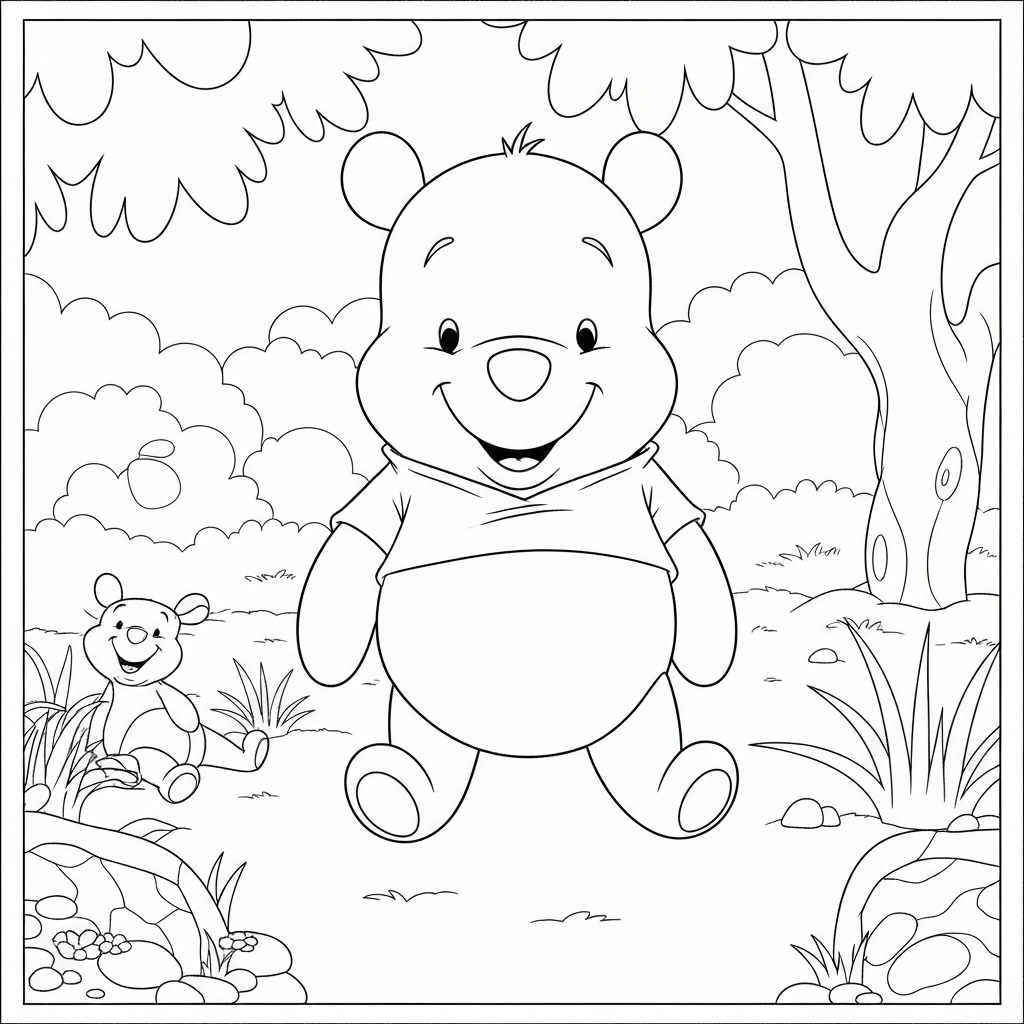 winnie the pooh karakterleri bebek boyama sayfası