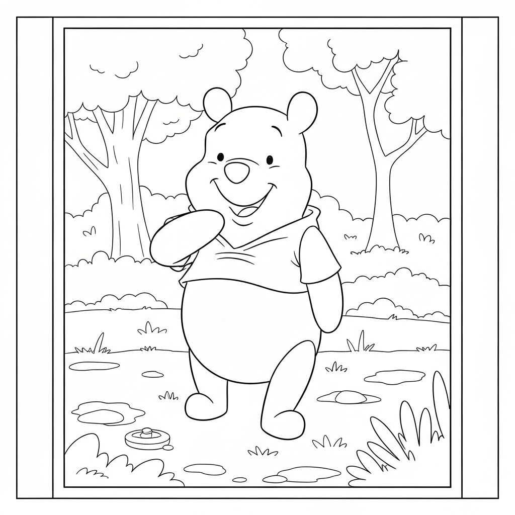 winnie the pooh karakterleri kolay boyama sayfası