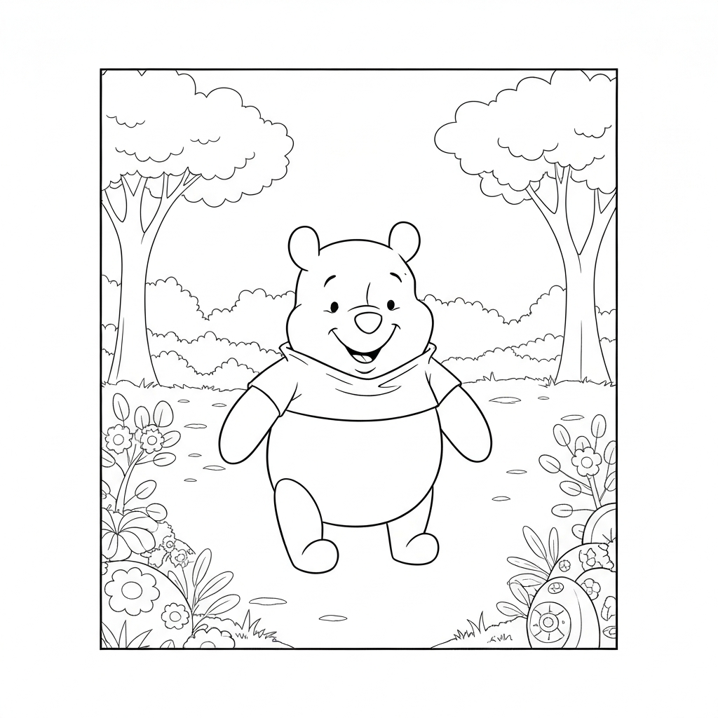 winnie the pooh karakterleri eğitici boyama sayfası