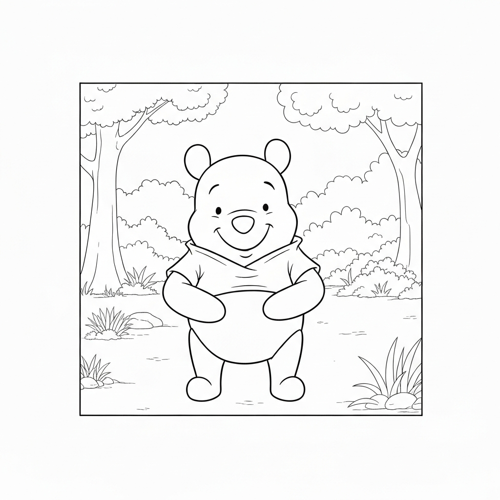 winnie the pooh karakterleri basit boyama sayfası