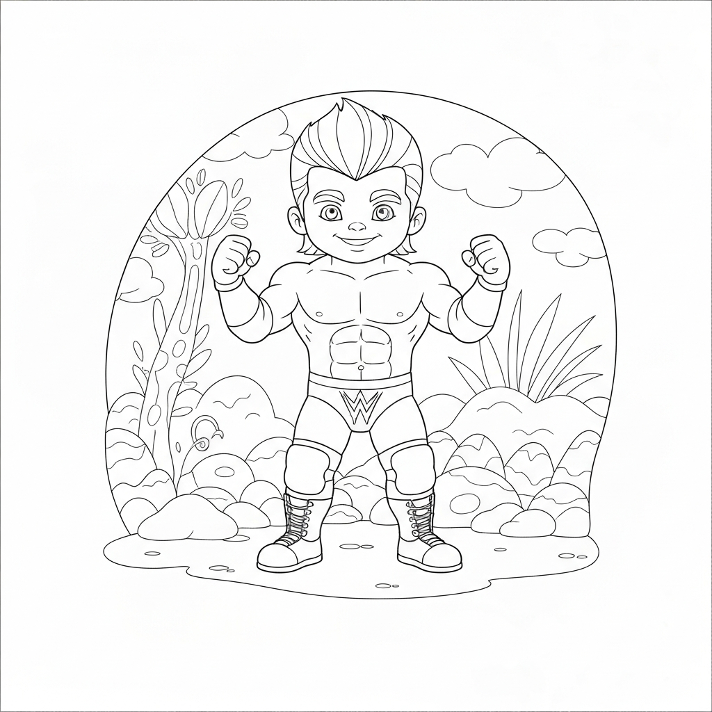 pagina da colorare baby dei superstars WWE