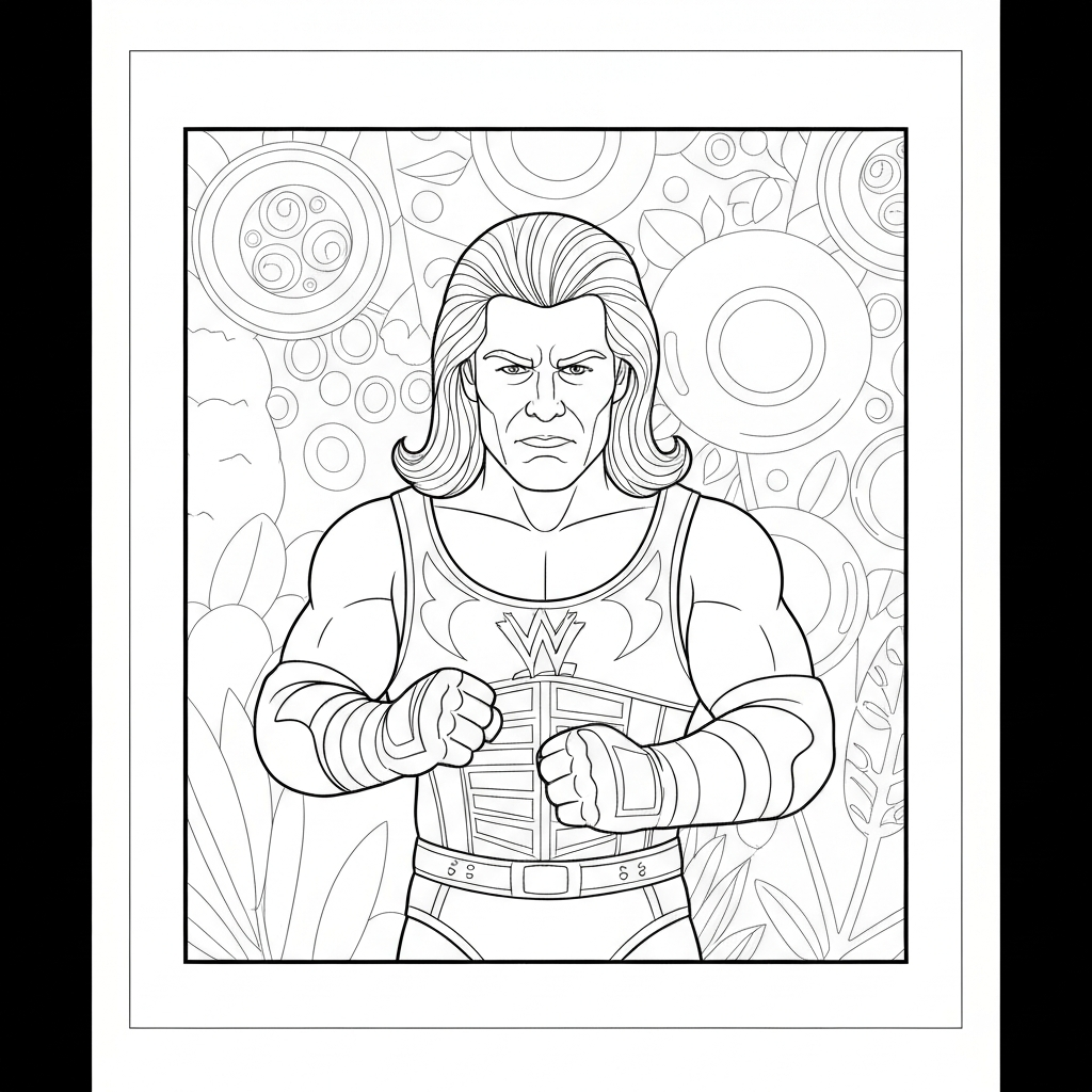pagina da colorare ritratto dei superstars WWE