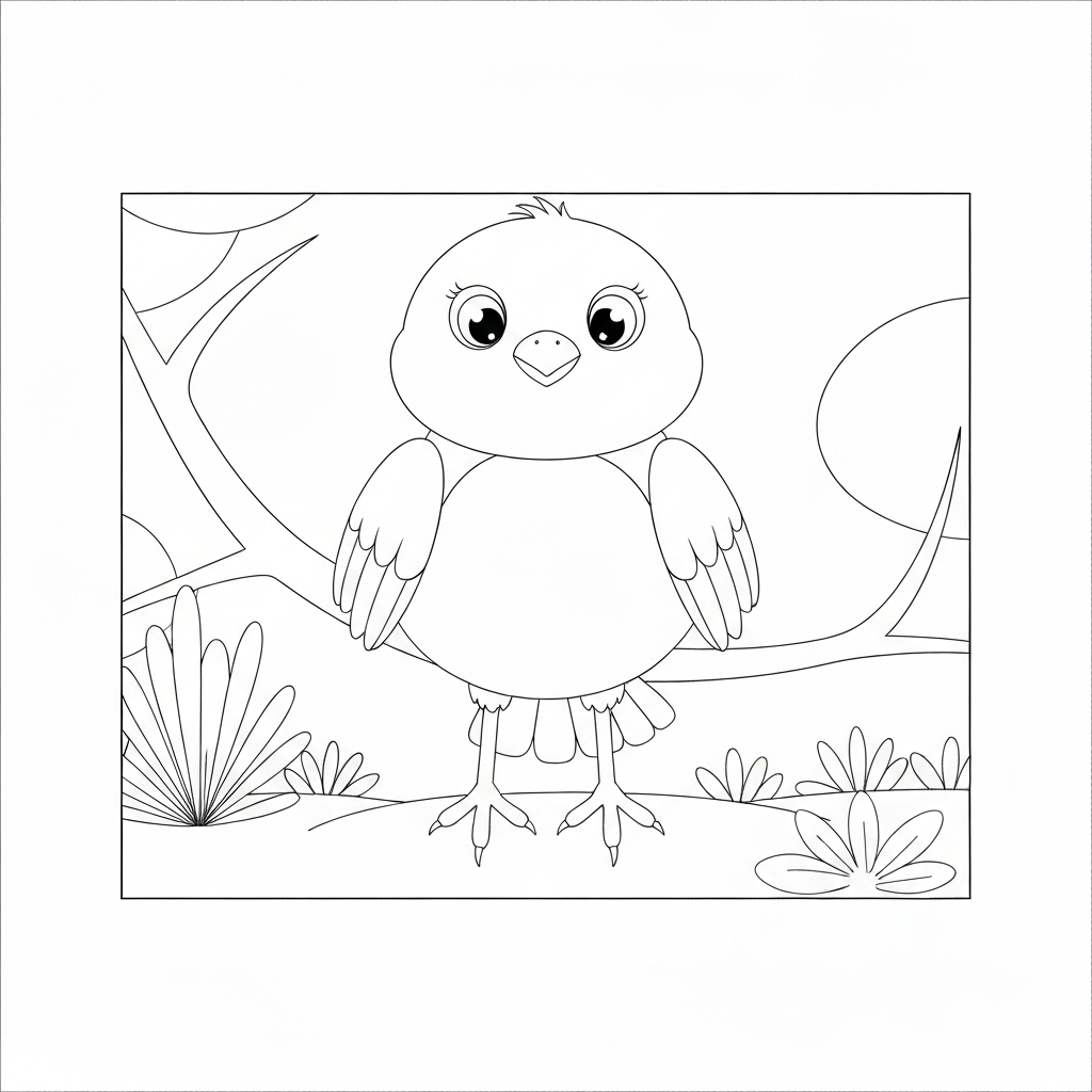 página de livro de colorir de pássaros bebê página de colorir
