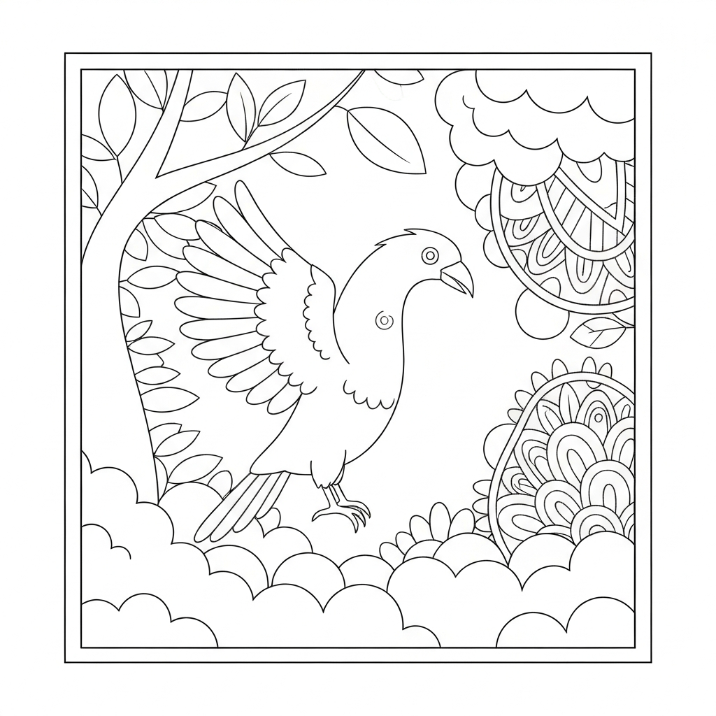 página de livro de colorir de pássaros mandala página de colorir