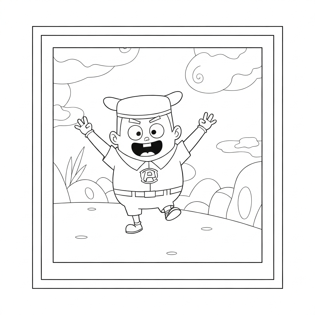 captain underpants action coloring page