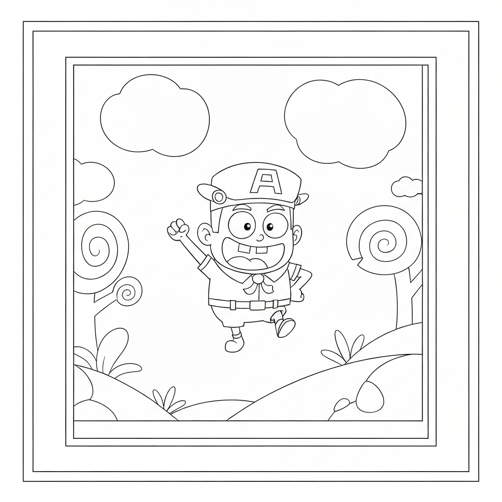 captain underpants cute coloring page