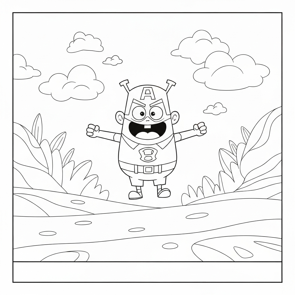 captain underpants portrait coloring page