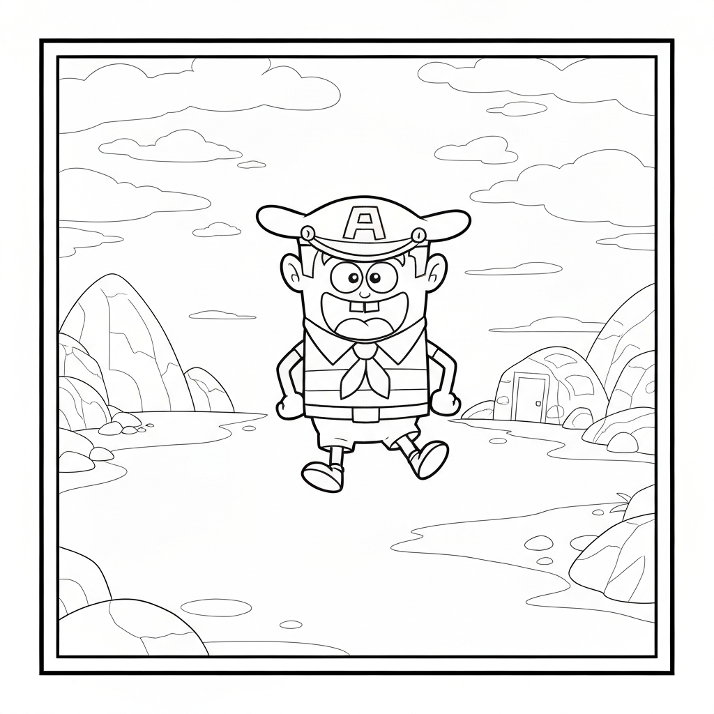 captain underpants simple coloring page