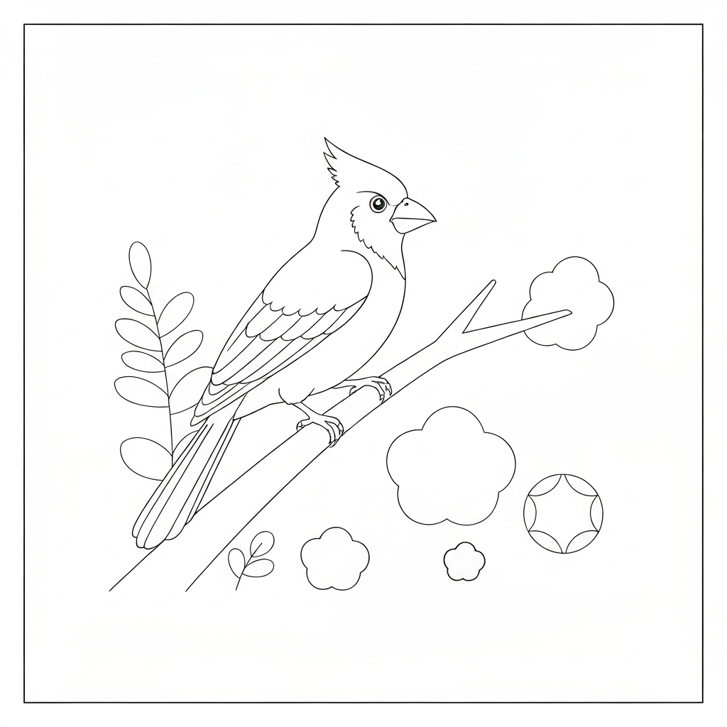 cardinal abstract coloring page