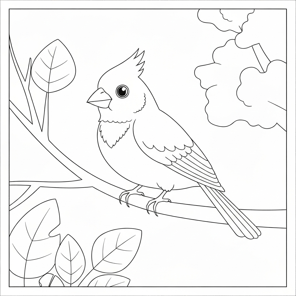 cardinal baby coloring page