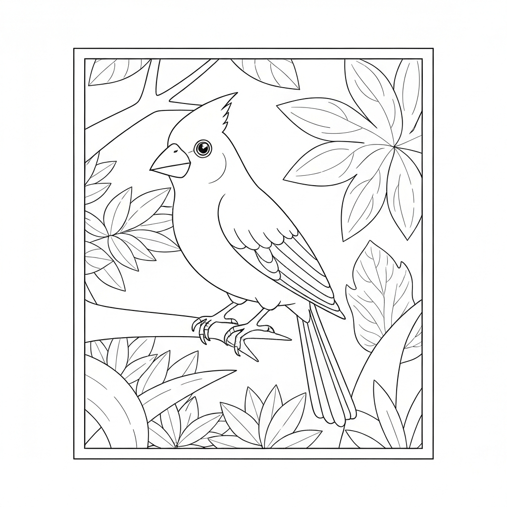 cardinal easy coloring page