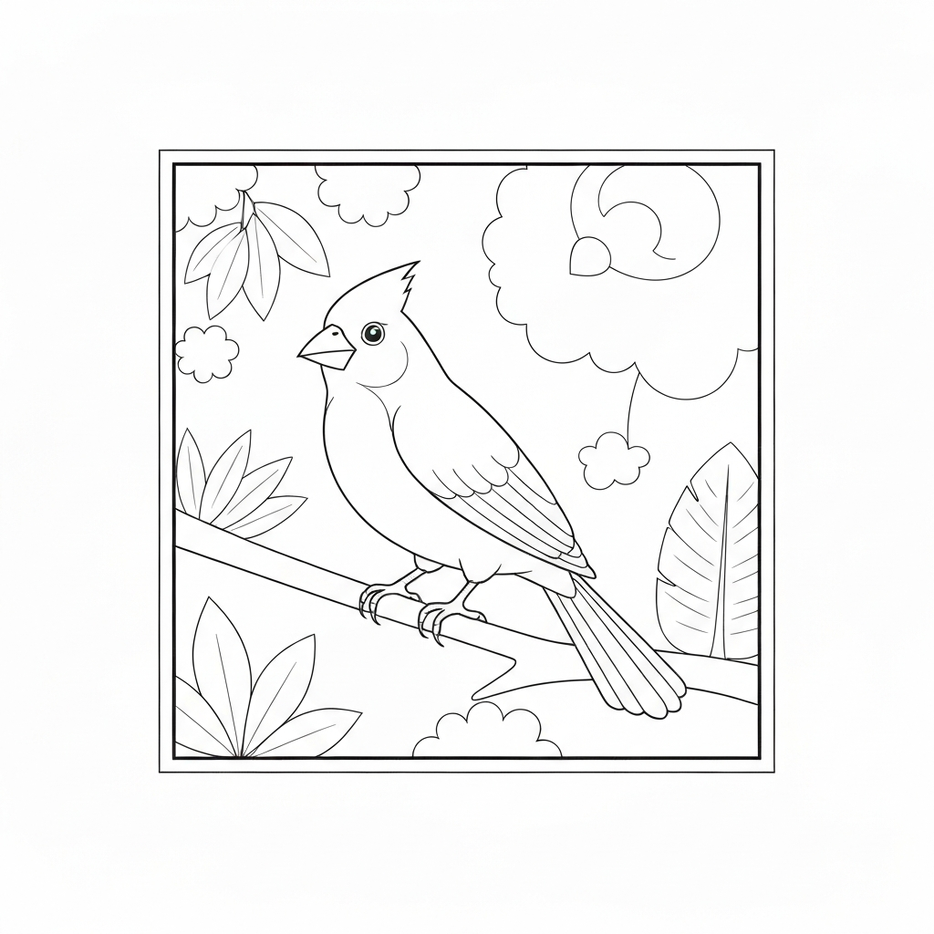 cardinal educational coloring page