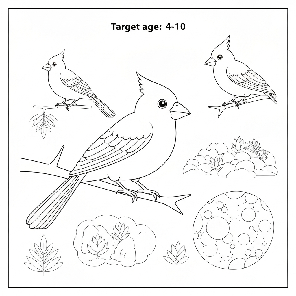 cardinal pattern coloring page