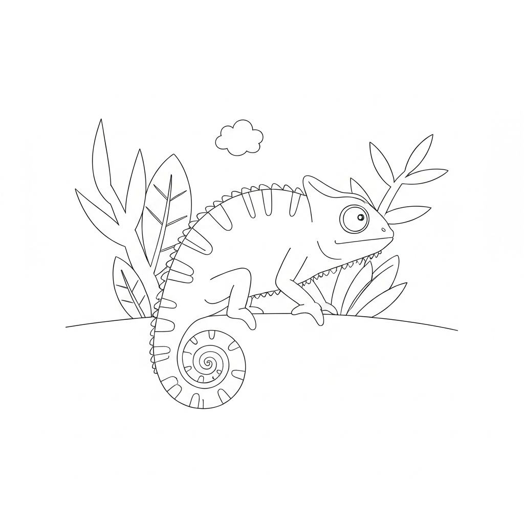 chameleon pattern coloring page