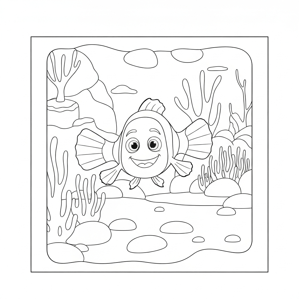 nemo abstract coloring page