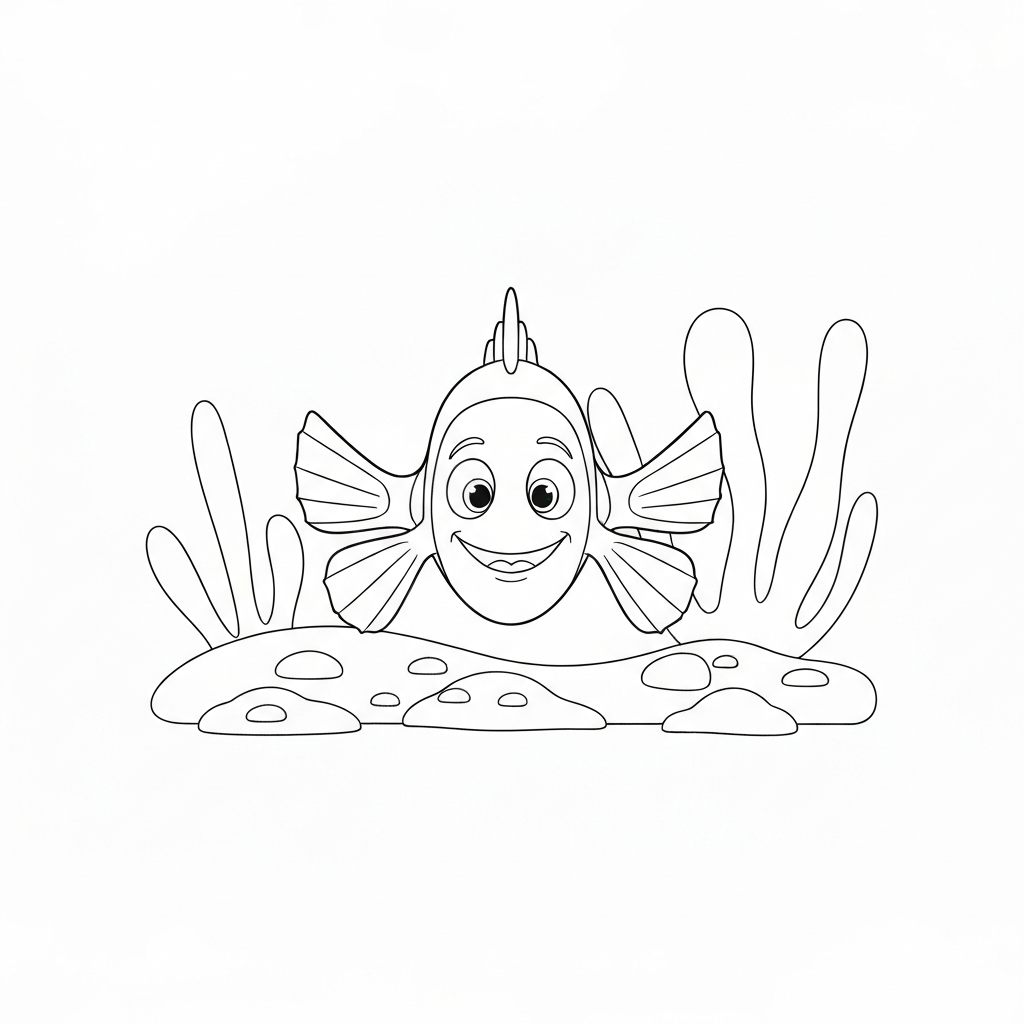 nemo action coloring page