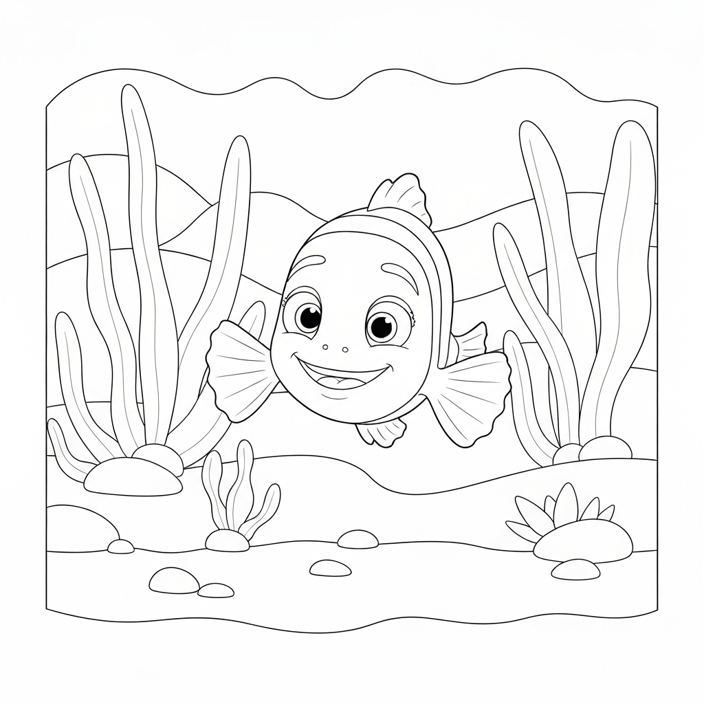 nemo baby coloring page