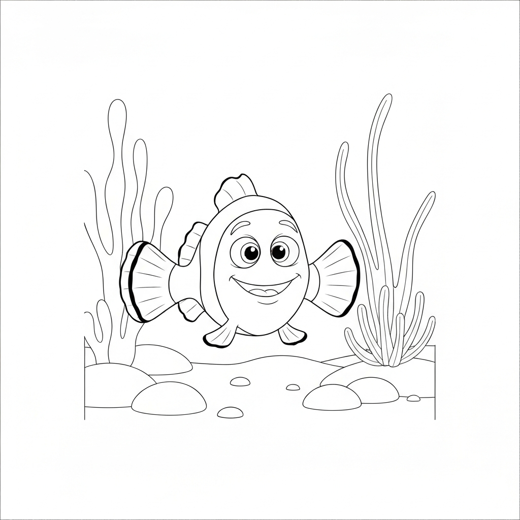 nemo cute coloring page