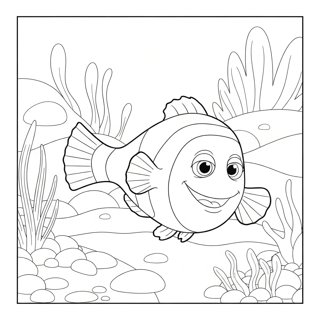 nemo decorative coloring page
