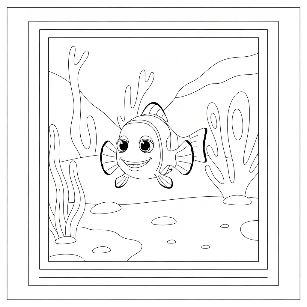 nemo easy coloring page