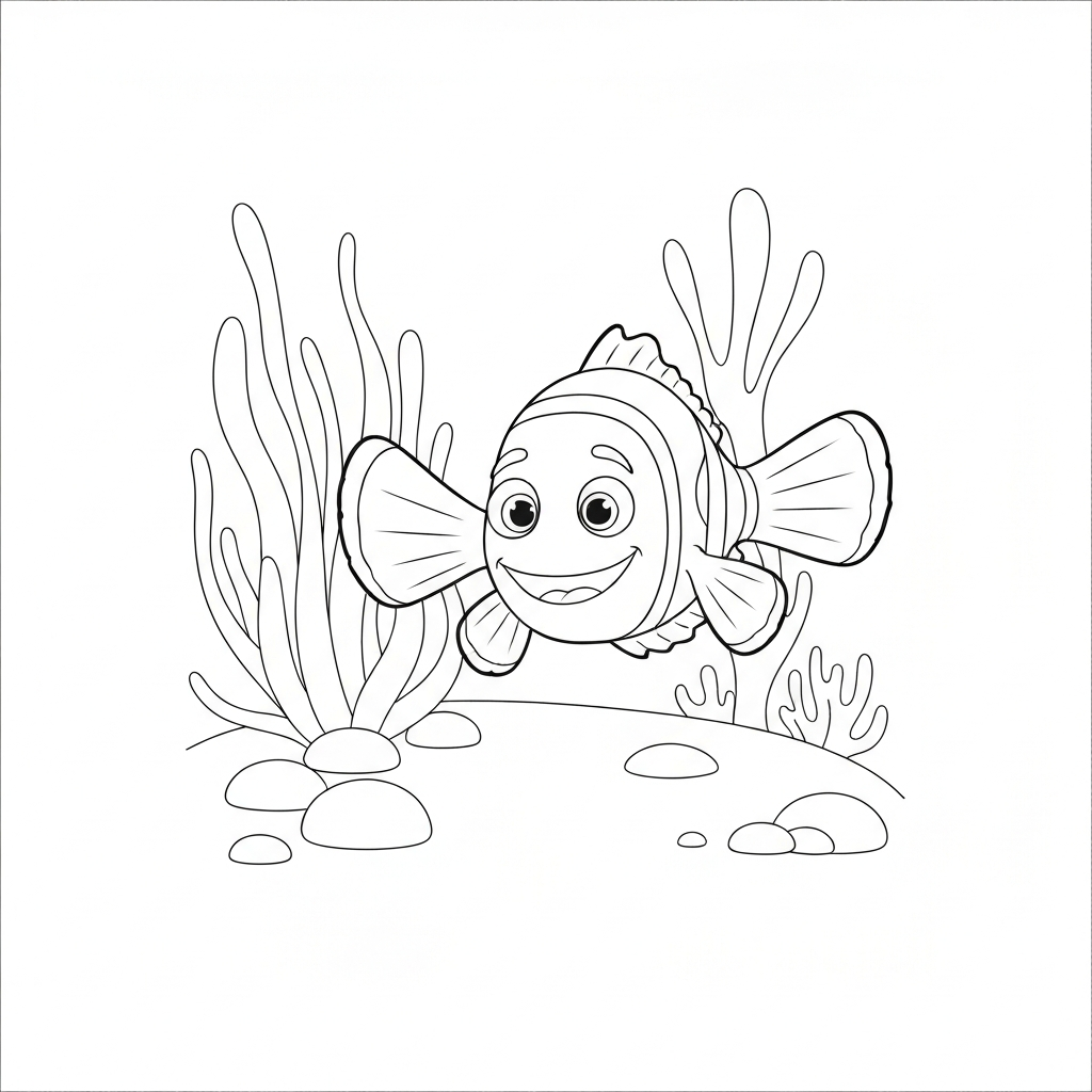 nemo educational coloring page