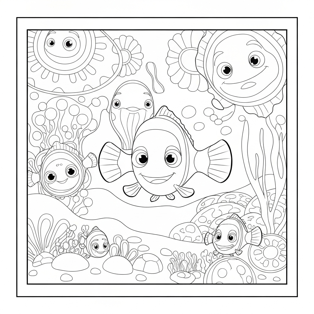 nemo mandala coloring page