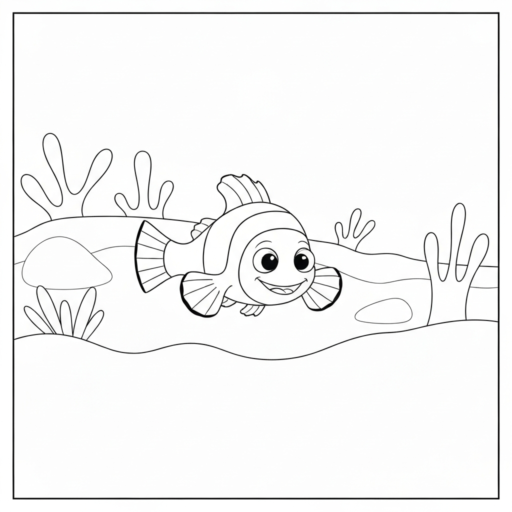 nemo simple coloring page