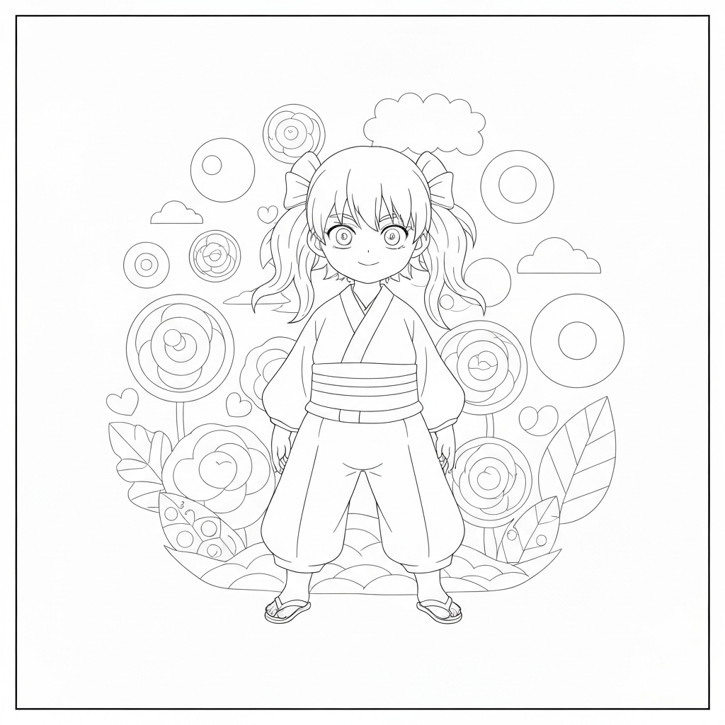 nezuko abstract coloring page