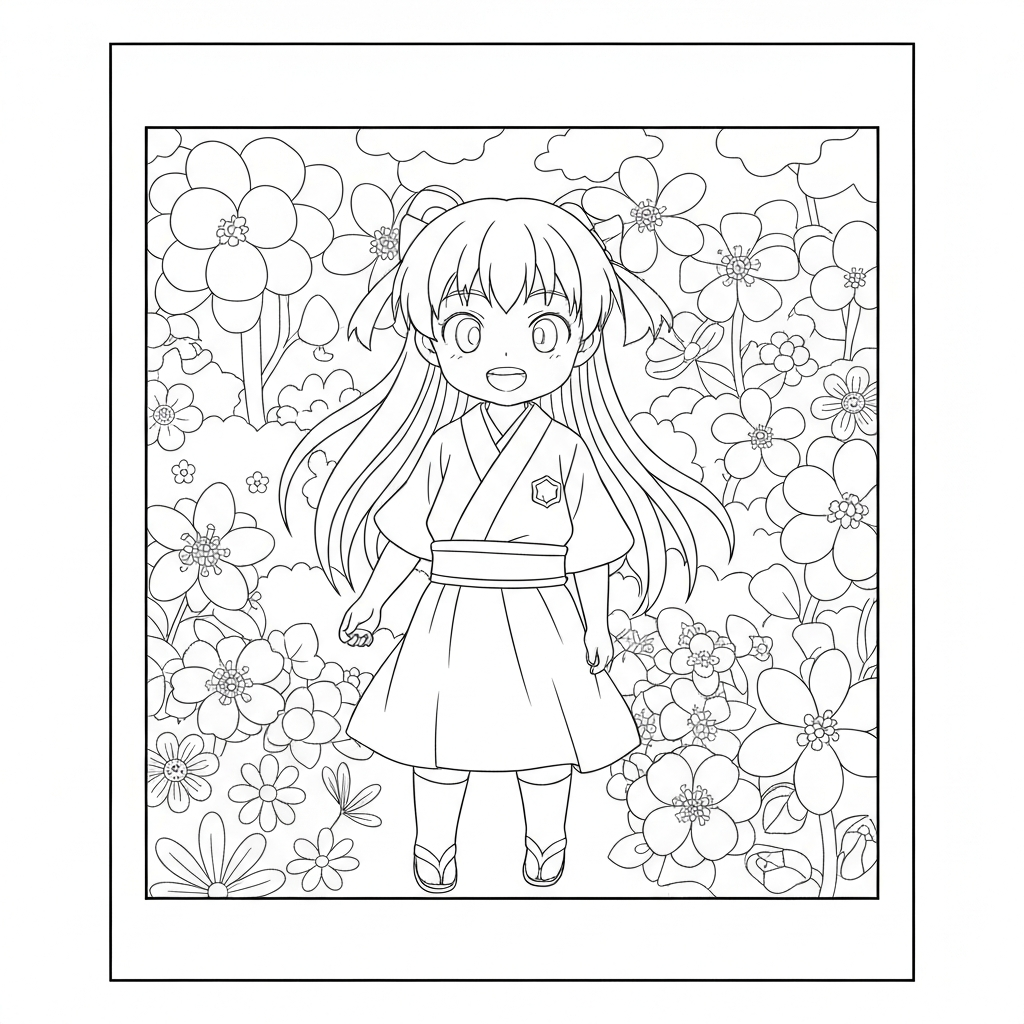 nezuko flowers coloring page