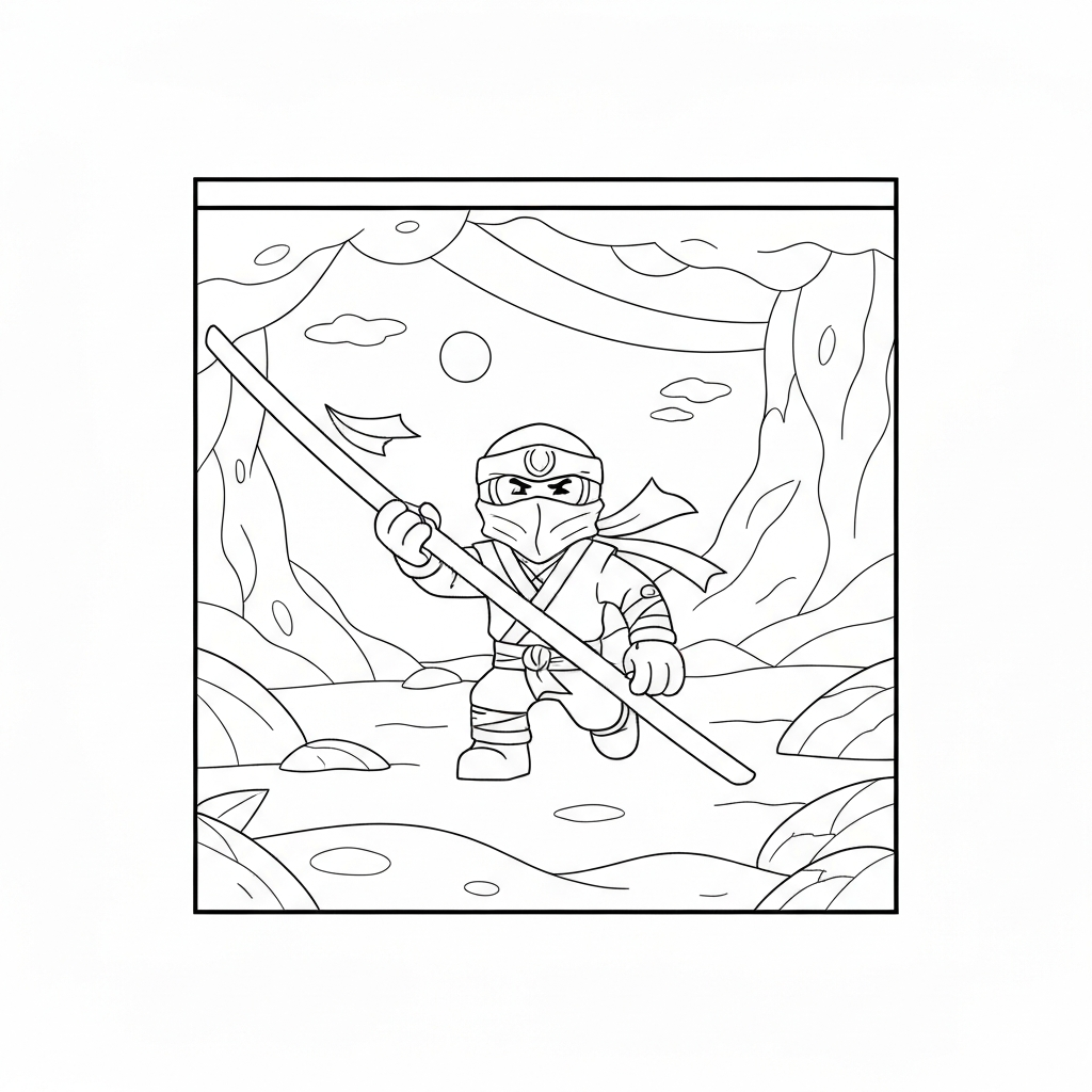 ninjago printable cartoon coloring page