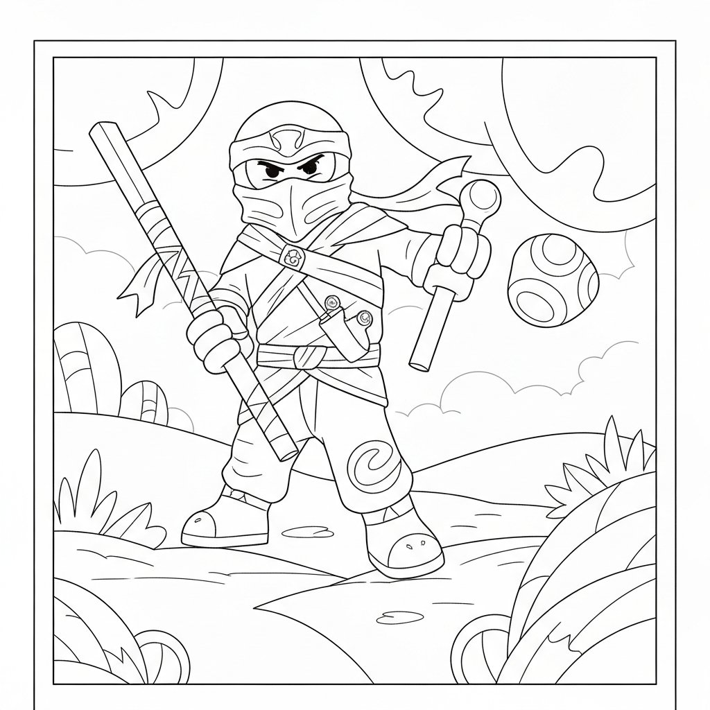 ninjago printable cute coloring page