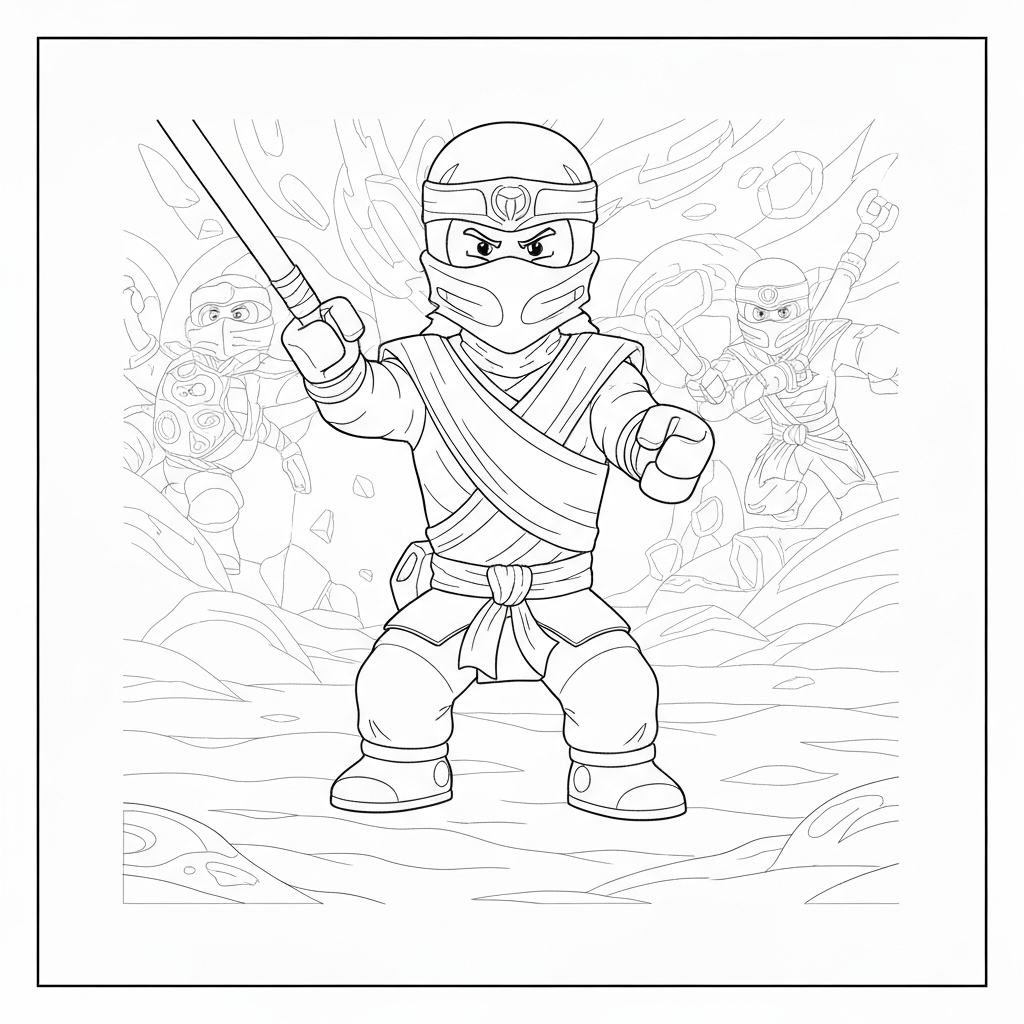 ninjago printable detailed coloring page