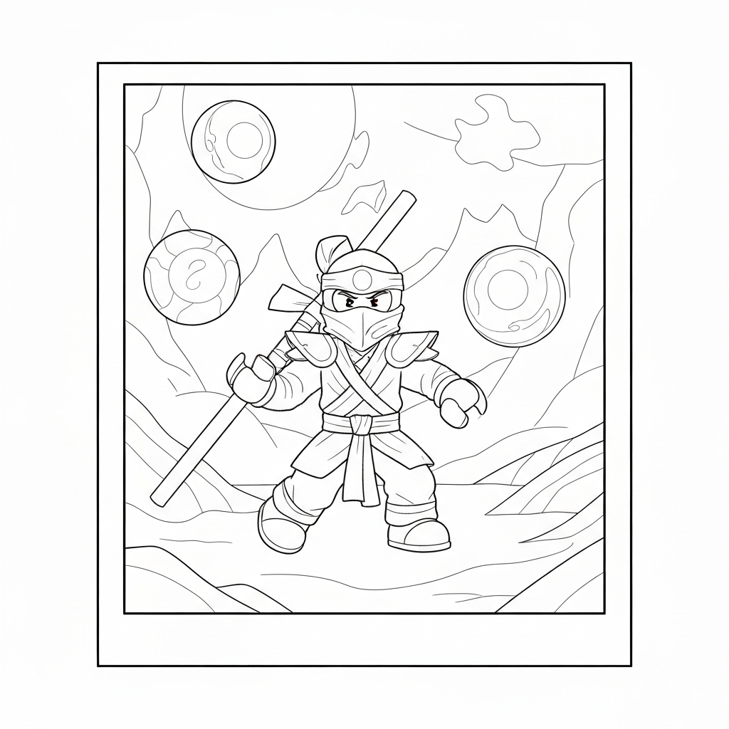 ninjago printable easy coloring page