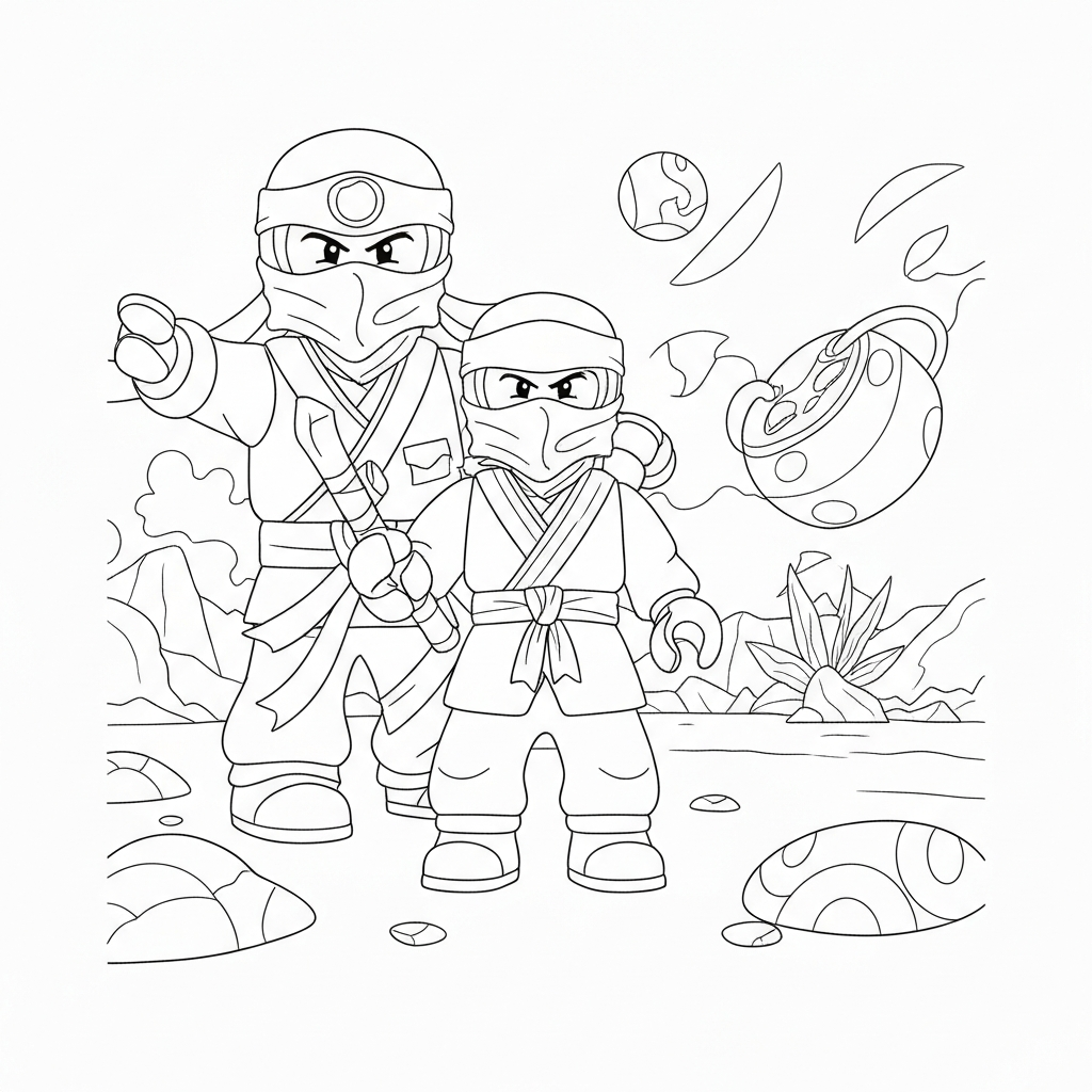 ninjago printable family coloring page
