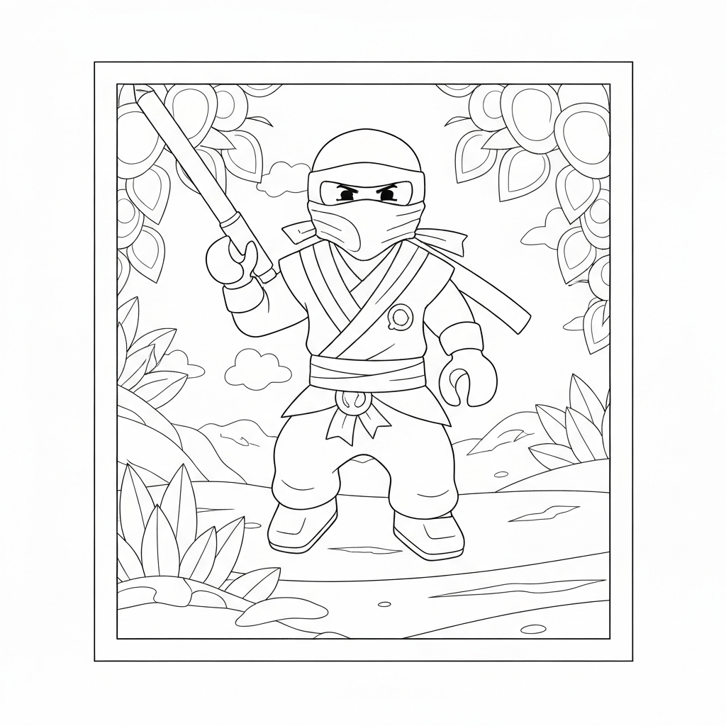 ninjago printable flowers coloring page