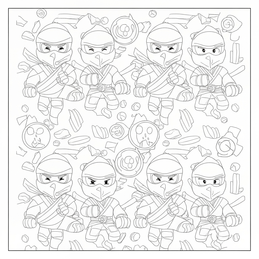 ninjago printable pattern coloring page