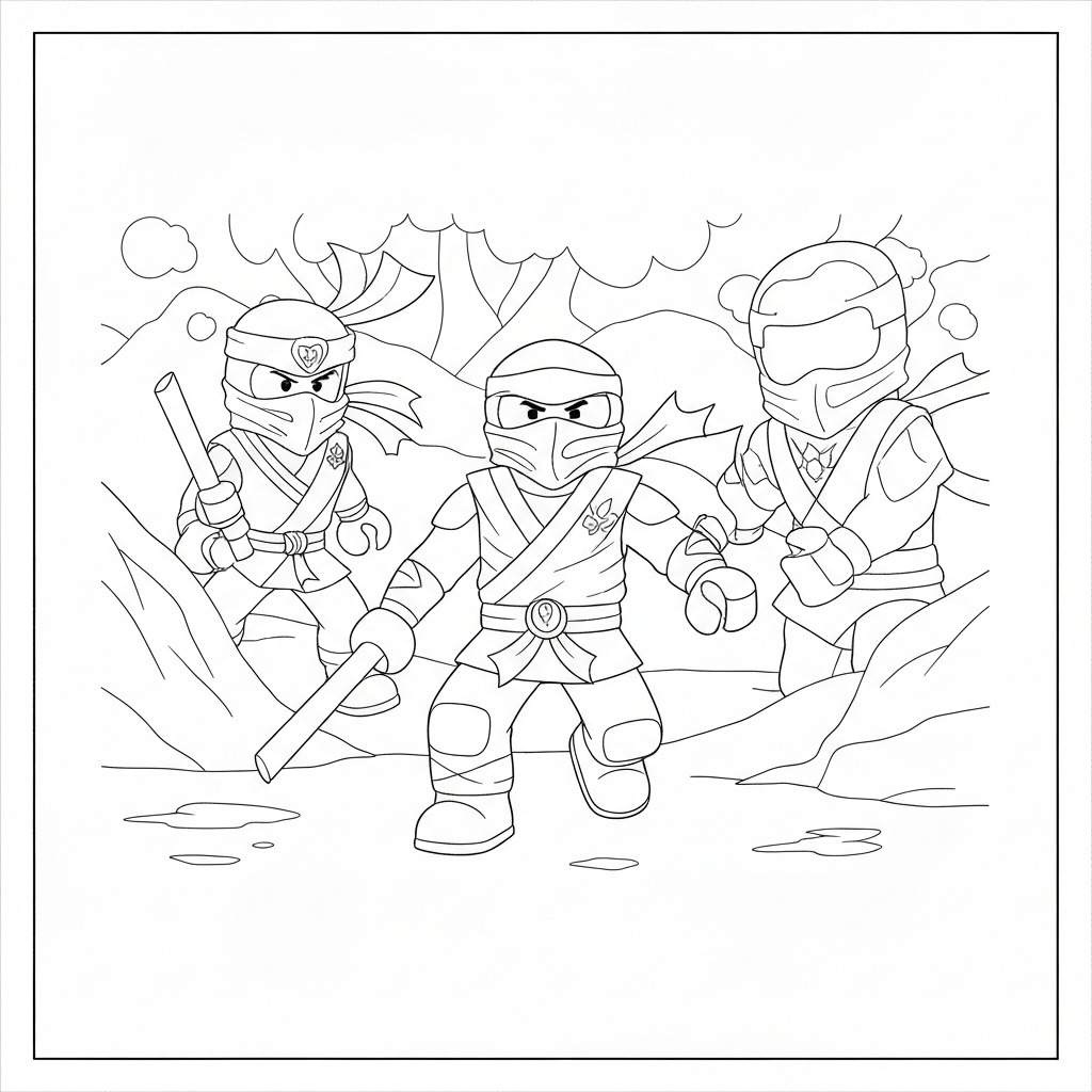ninjago printable simple coloring page