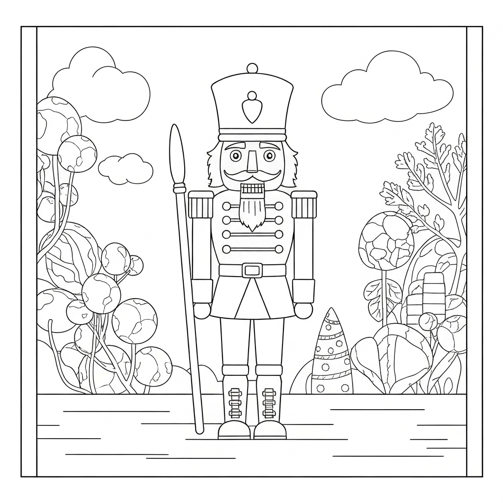 nutcracker action coloring page