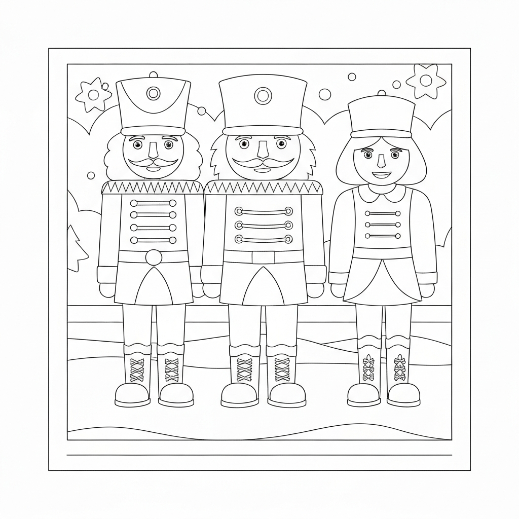 nutcracker family coloring page