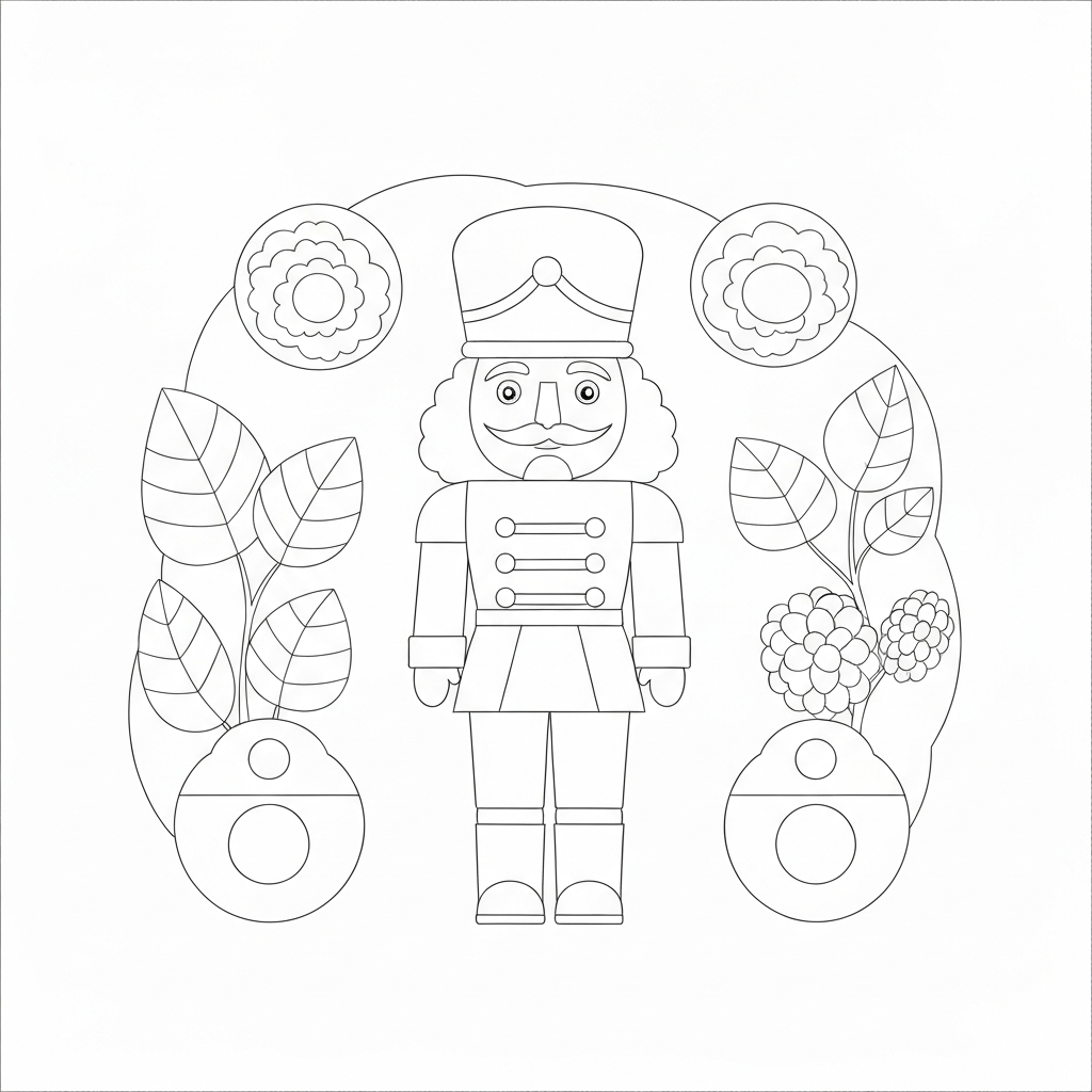 nutcracker flowers coloring page