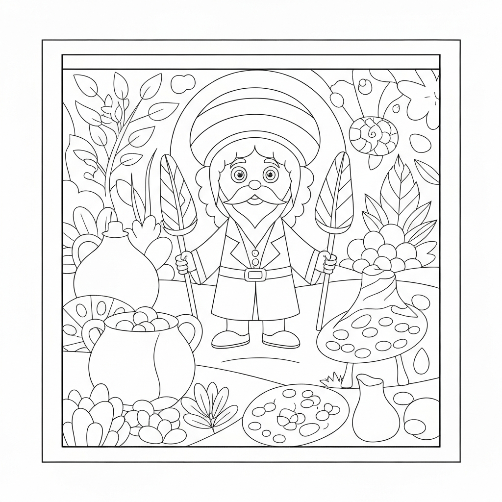 pesach decorative coloring page