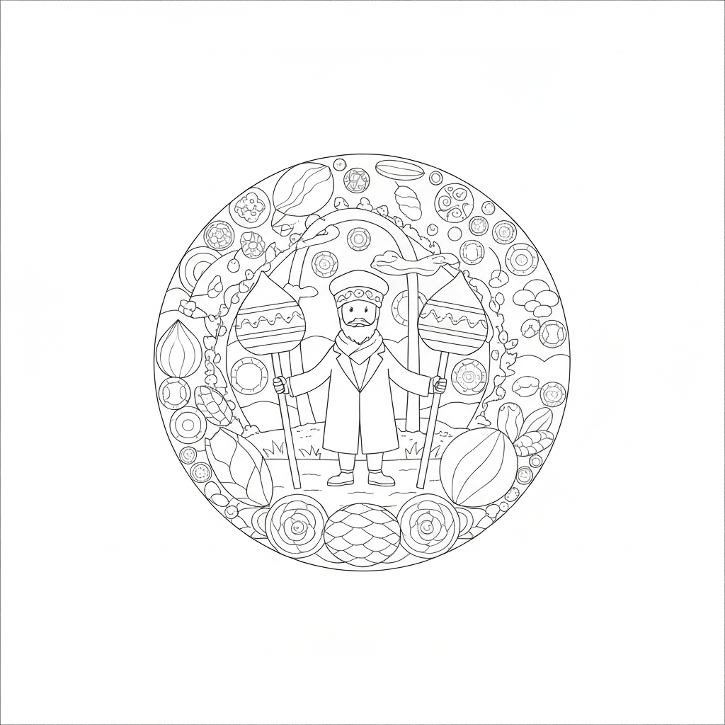pesach mandala coloring page
