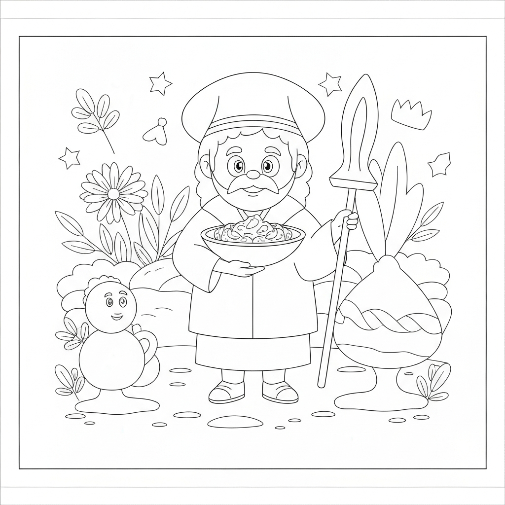 pesach portrait coloring page