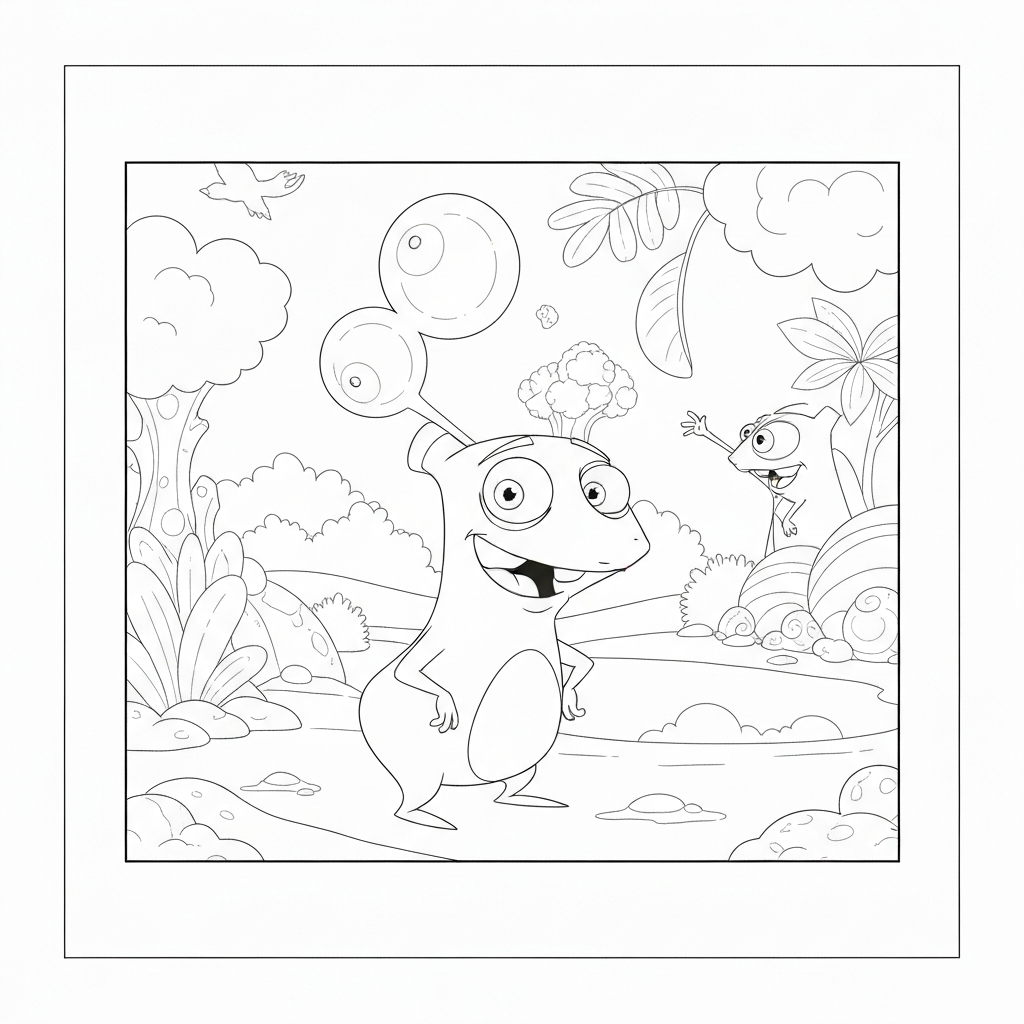 phineas and ferb detailed coloring page
