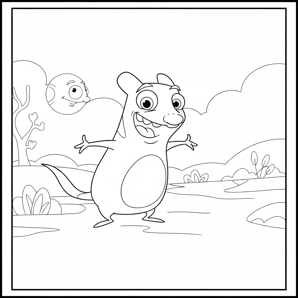 phineas and ferb easy coloring page