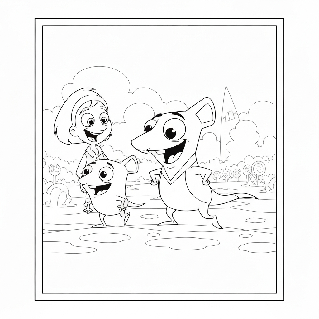 phineas and ferb family coloring page