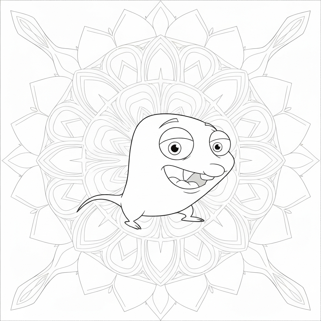 phineas and ferb mandala coloring page