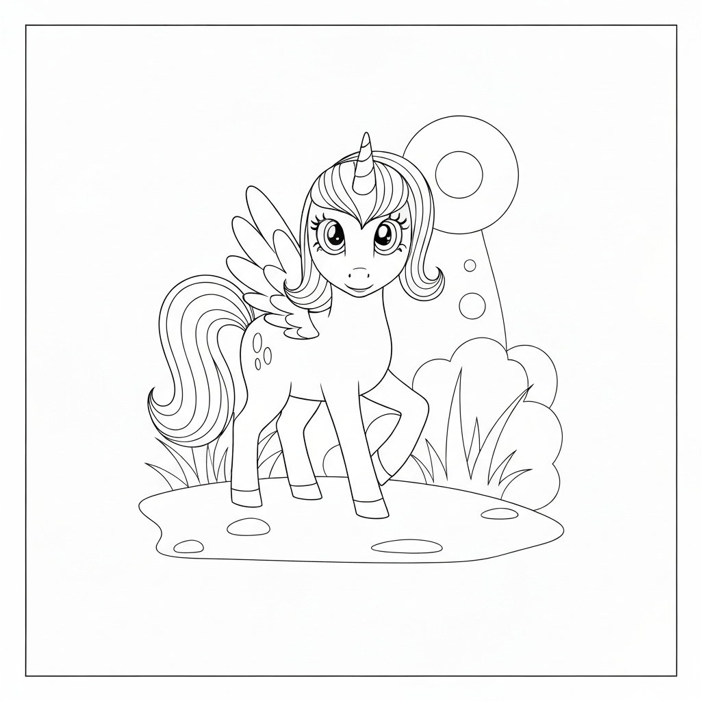pony abstract coloring page